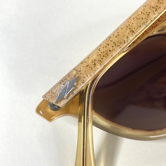 VTG Cateye Sunglasses Gold S/C-USA 40-20 Child 50s Atomic Retro MCM Mid Century - Picture 3 of 12